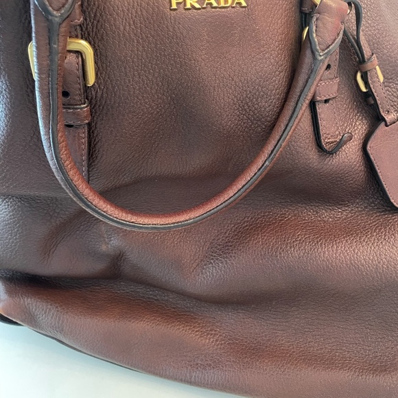 PRADA BROWN DEERSKIN LARGE TOTE BAG - Picture 8 of 10
